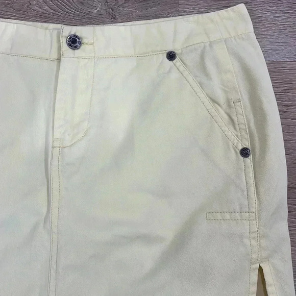 Rusty Vintage 90s Yellow Mini Skirt | Western Style, Side Slits, Cotton Size 7 - Picture 2 of 8